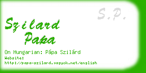 szilard papa business card